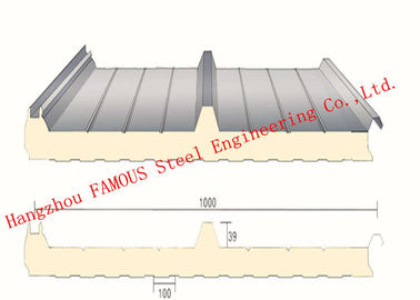 970mm Water Resistant Insulated PU Sandwich Panels for Prefab House Roof Panel