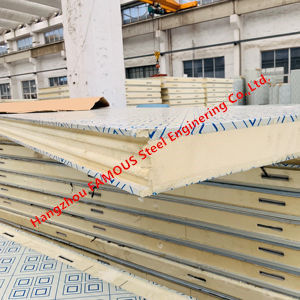 Prefabricated polyurethane sandwich panels for cold rooms used in supermarket and laboratory